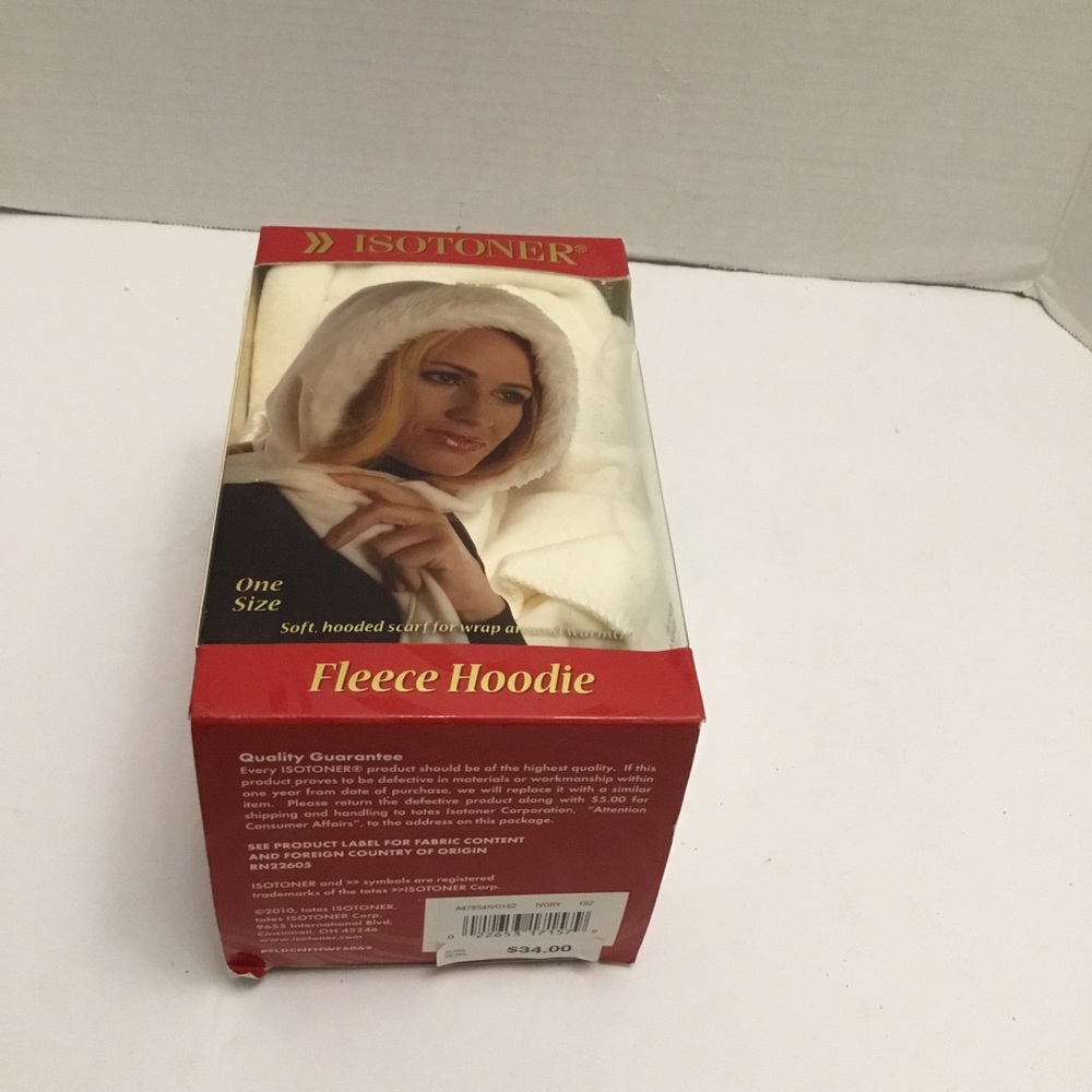 Isotoner Fleece Hoodie Scarf - Cream